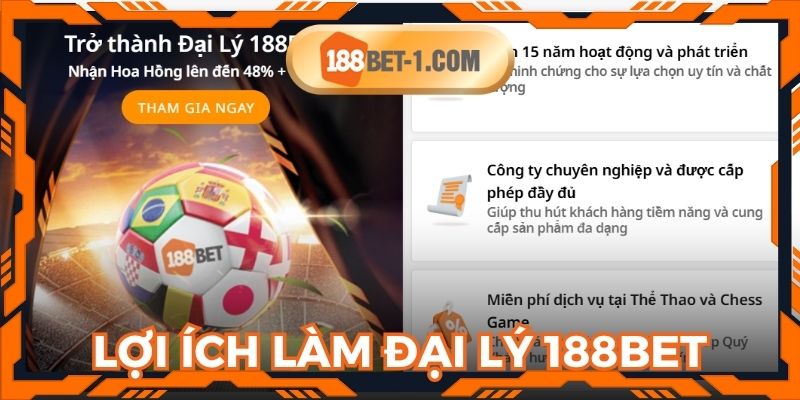 Lợi ích nhận về khi đăng ký làm đại lý 188BET
